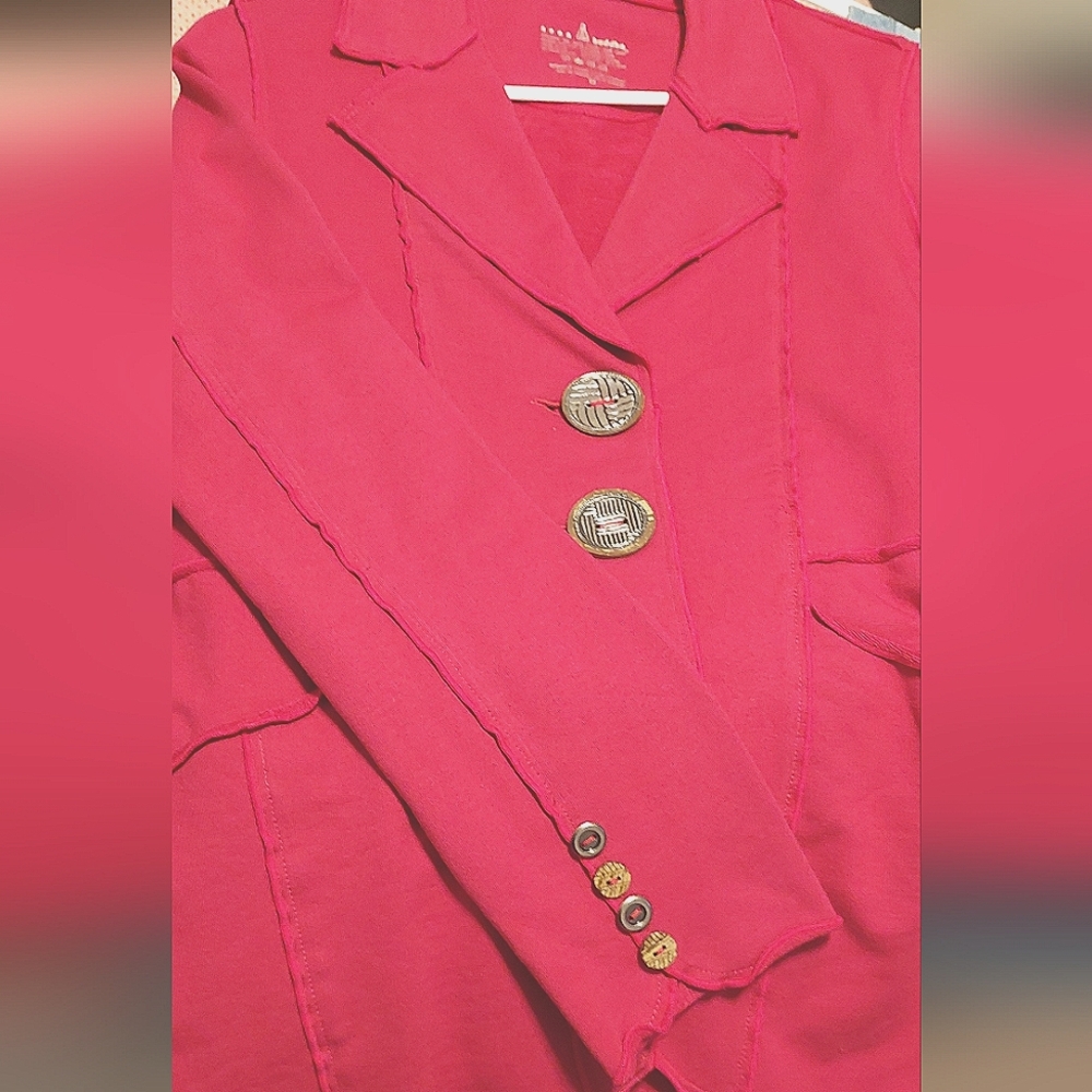 Neon Buddha Women's Pink Long Sleeved Button Front Jacket EUC Size XS - Picture 13 of 15